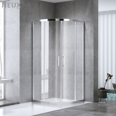 Italian Double Sliding Door Quadrant Compact Shower Enclosure For Bathroom